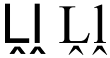 Latin alphabet L with circumflex below.png