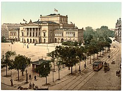 Augustusplatz with Leipzig Opera House, c. 1900