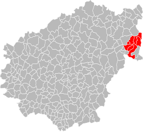 Lage der Gemeinde der Gemeinden des Plateau Bortois