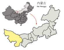 Location of Alxa League within Inner Mongolia (China).png