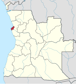 Luanda Province before its 2011 expansion, which transferred the two southern municipalities of Bengo Province to Luanda Province Luanda in Angola (before 2011).svg