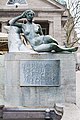 Female nude on sea lion by Georg Wrba at Mönckeberg fountain (Hamburg-Altstadt)