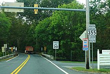 Road sign in Hyattstown MD355sRoadSign-Hyattstown (31481894006).jpg