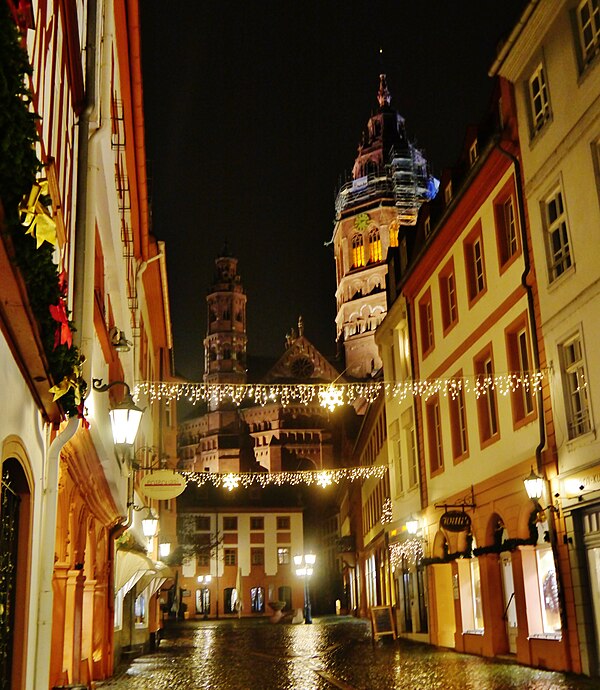 Image: Mainz Kaiserdom St. Martin bei Nacht 1