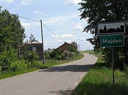 Straße von Majdan, Gmina Siennica, Landkreis Mińsk