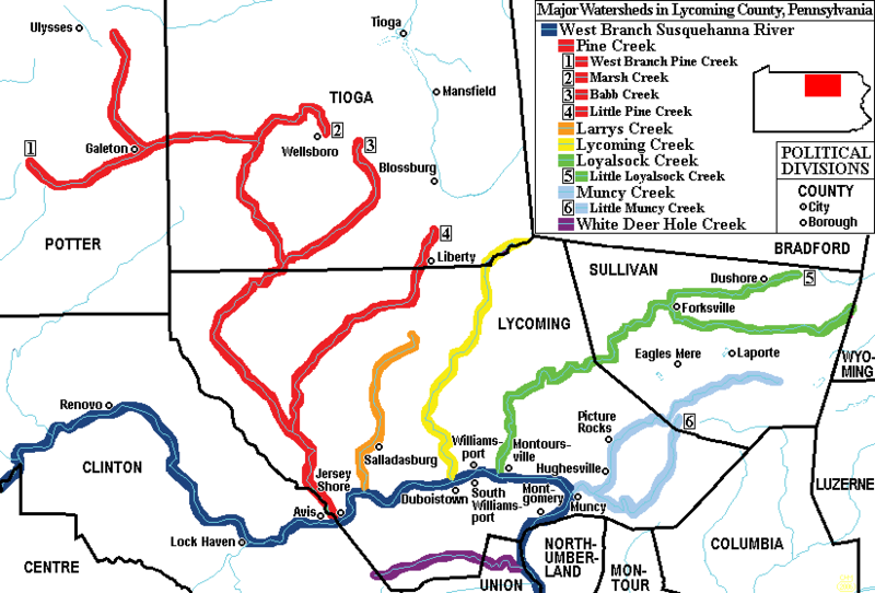 File:Major Watersheds in Lycoming County Pennsylvania.png