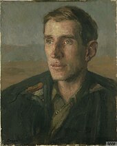 Newby meets the explorer and travel writer Wilfred Thesiger, at the end of the book. Painting by Anthony Devas, 1944 Major Wilfred Thesiger, DSO (Art.IWM ART LD 3836).jpg