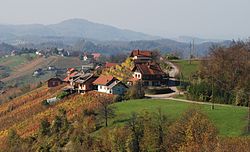 Pogled na Malkovec iz Slančjega Vrha (z vzhoda).