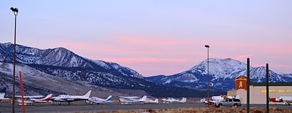 View from the airport, December 2013, with Mammoth Mountain in the background