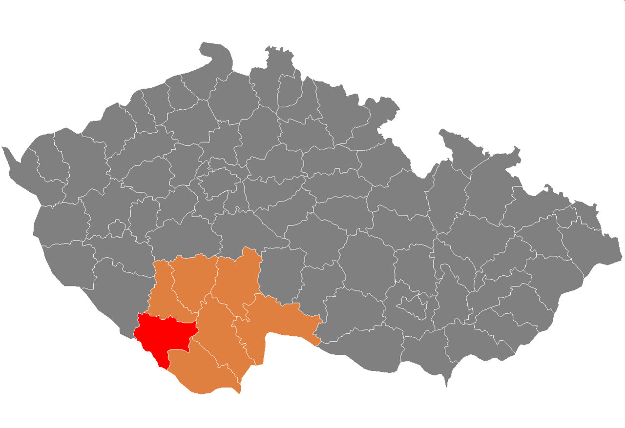 Lage des Okres Prachatice
