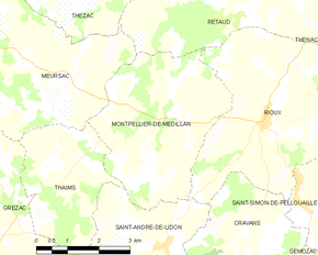 Poziția localității Montpellier-de-Médillan