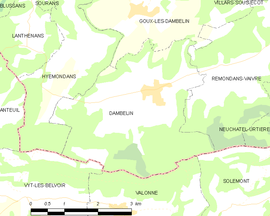 Mapa obce Dambelin