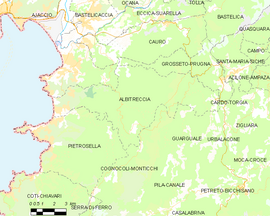 Mapa obce Albitreccia