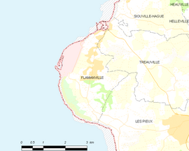 Mapa obce Flamanville