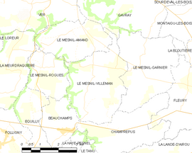 Mapa obce Le Mesnil-Villeman