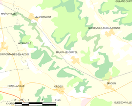 Mapa obce Braux-le-Châtel