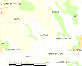 Poziția localității Orcevaux