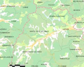 Mapa obce Sainte-Croix-aux-Mines