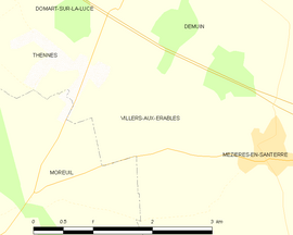 Mapa obce Villers-aux-Érables