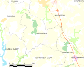 Mapa obce Les Pineaux