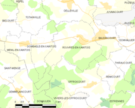 Mapa obce Rouvres-en-Xaintois