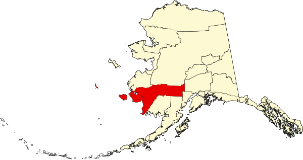 Location of the Bethel Census Area in Alaska Map of Alaska highlighting Bethel Census Area.svg