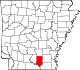 Map of Arkansas highlighting Bradley County.svg
