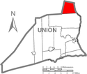 Mapa de Gregg Township, Union County, Pennsylvania Highlighted.PNG