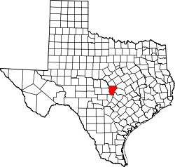 Karte von Burnet County innerhalb von Texas