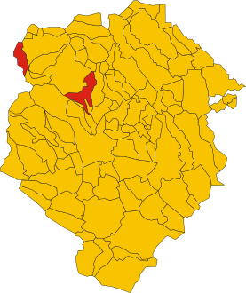 Map of comune of Sagliano Micca (province of Biella, region Piedmont, Italy).svg