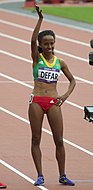 Meseret Defar gewann nach Gold 2004 und Silber 2008 ihre zweite olympische Goldmedaille
