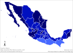 Miniatura para Lista de estados do México por IDH