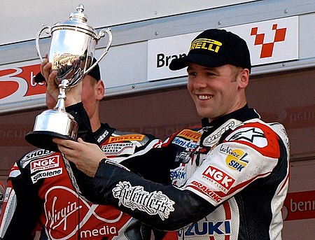 Michael Laverty gets his SuperSport championship trophy.jpg