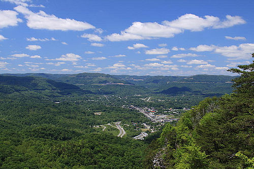 View of Middlesboro from the Pinnacle Overlook.