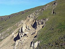 Landslide on the side of Mission Peak