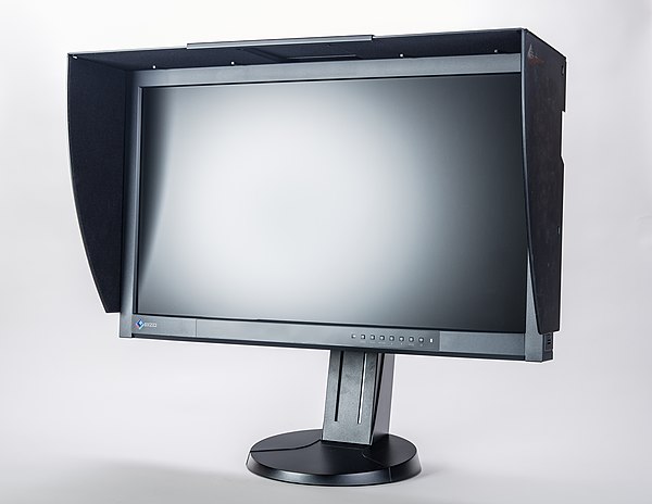 Eizo ColorEdge monitor with screen hood