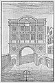 An engraving showing Moorgate before it was demolished in 1762