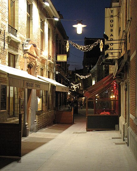 The Muntstraat, with a lot of cosy restaurants.