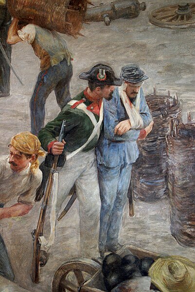 Defenders of Venice during the siege in 1849, as painted by Vittorio Emanuele Bressanin (detail)