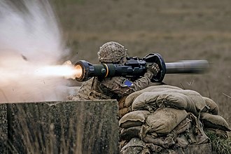 A member of 2nd Battalion, Parachute Regiment, firing an NLAW NLAW Live Firing 2nd Battalion, The Parachute Regiment 2021.jpg