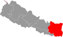 Location of Province No. 1 in Nepal