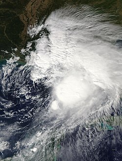 Nestor 18. oktober kl. 1905 UTC etter å ha blitt en tropisk storm.