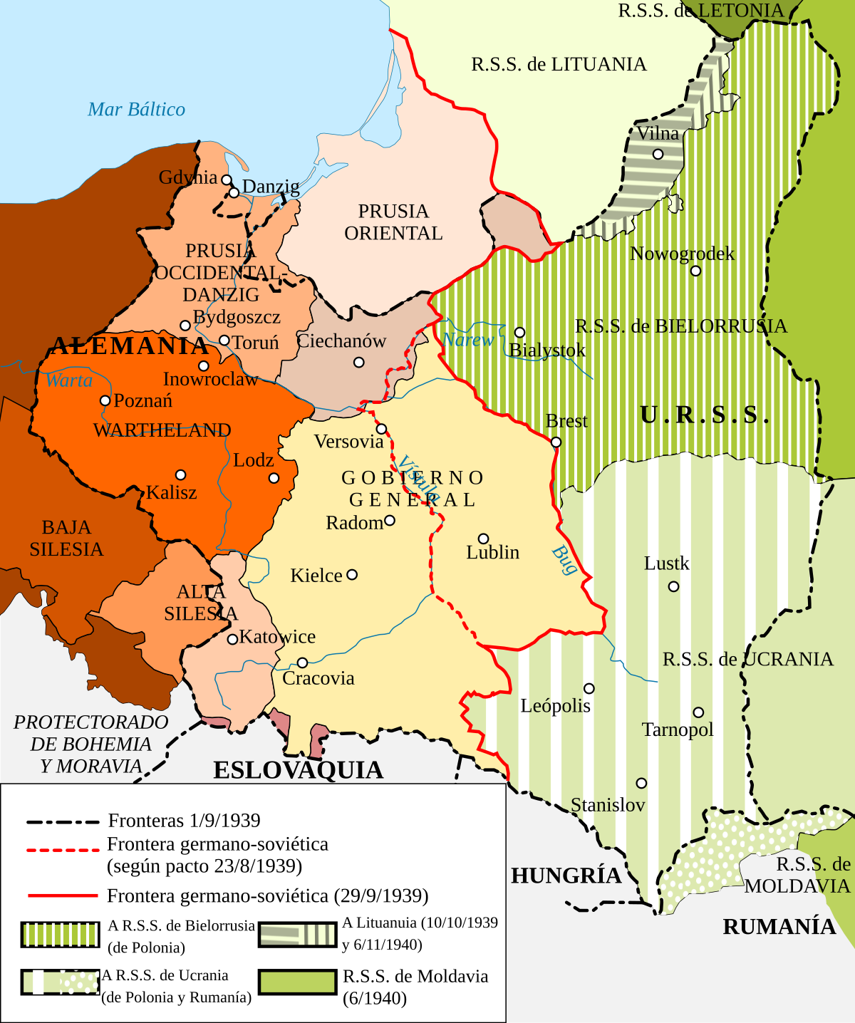 Territorios polacos anexionados por la Alemania nazi - Wikipedia, la  enciclopedia libre