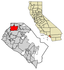 Orange County California Incorporated and Unincorporated areas Fullerton Highlighted 0628000.svg