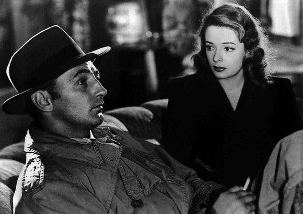 Out of the Past (1947) directed by Jacques Tourneur, features many of the genre's hallmarks: a cynical private detective as the protagonist, a femme f