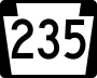 Pennsylvania Route 235 marker