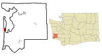 Pacific County Washington Incorporated and Unincorporated areas Ocean Park Highlighted.svg