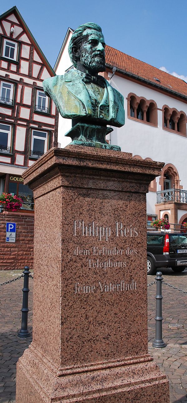 Monument to Philip Reis, an early telephone inventor