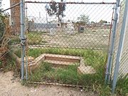 Chained and locked entrance of the Phoenix Crosscut Cemetery.