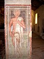 Unknown painter, Saint Bartholomew the Apostle , fresco on a church pillar